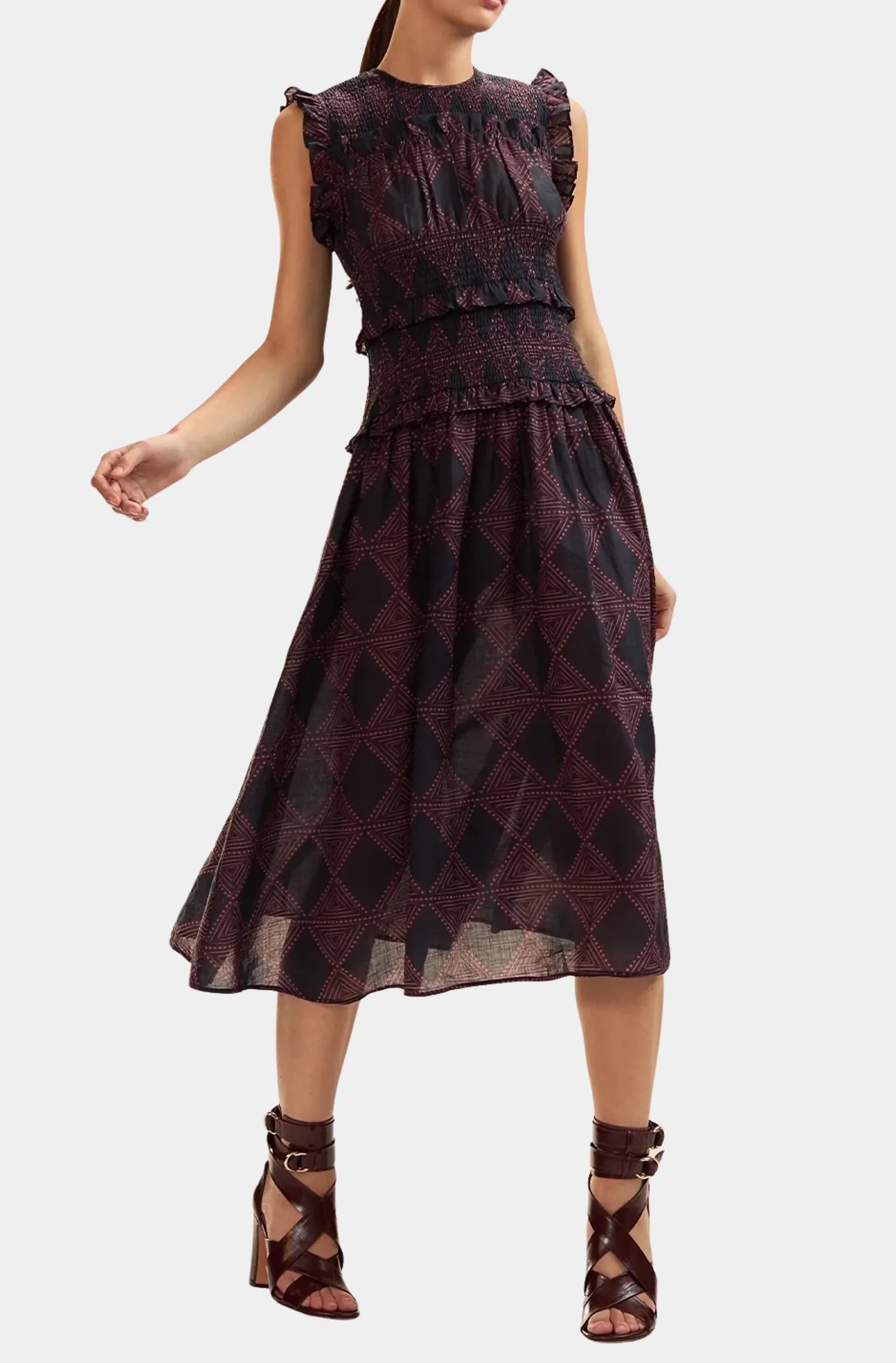 Ramie Smocked Dress