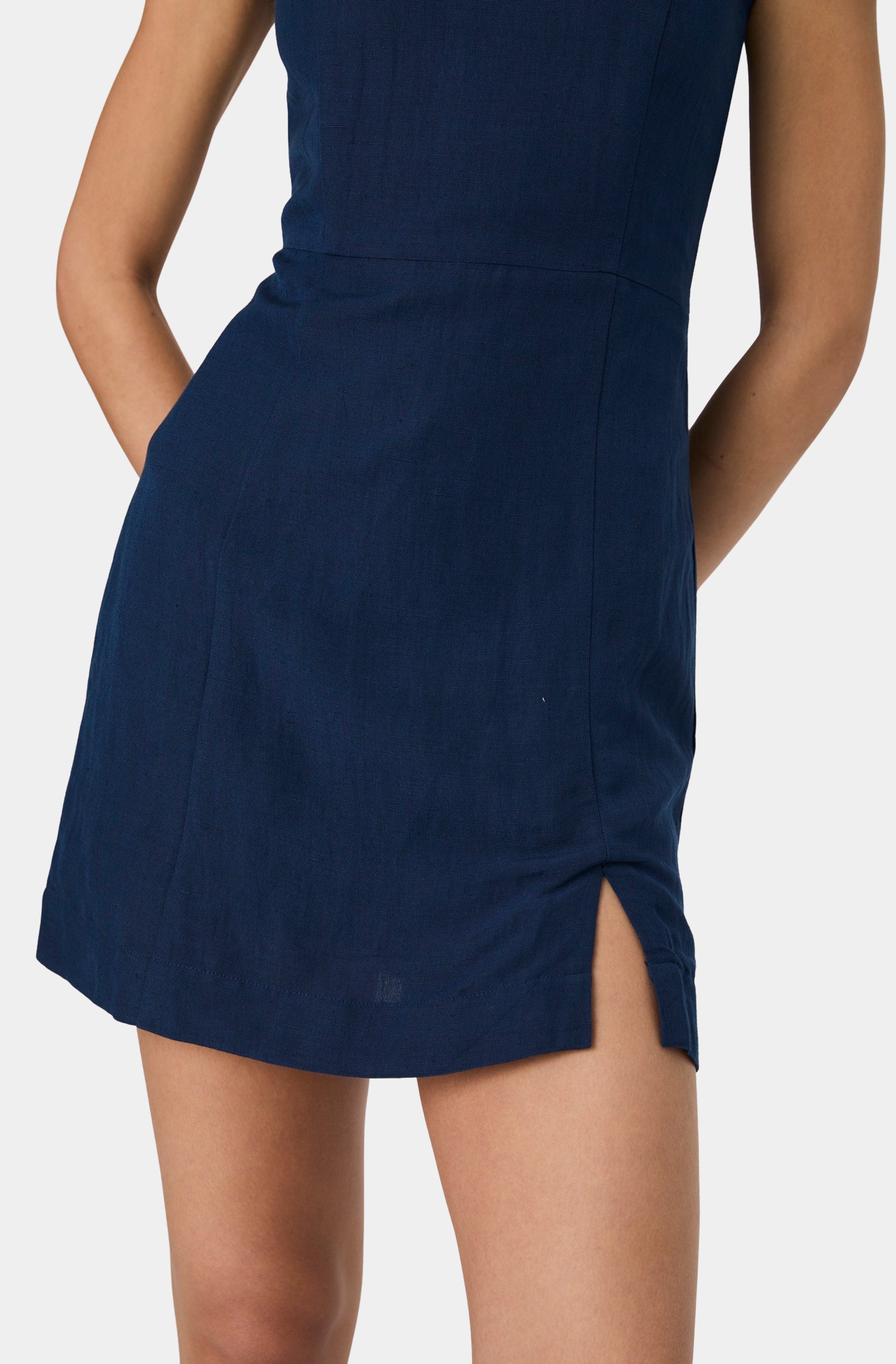 Birdie Linen Strapless Mini