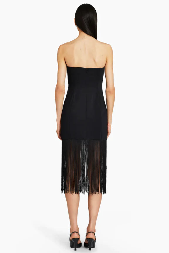 Strapless Puzzle Dress with Fringe