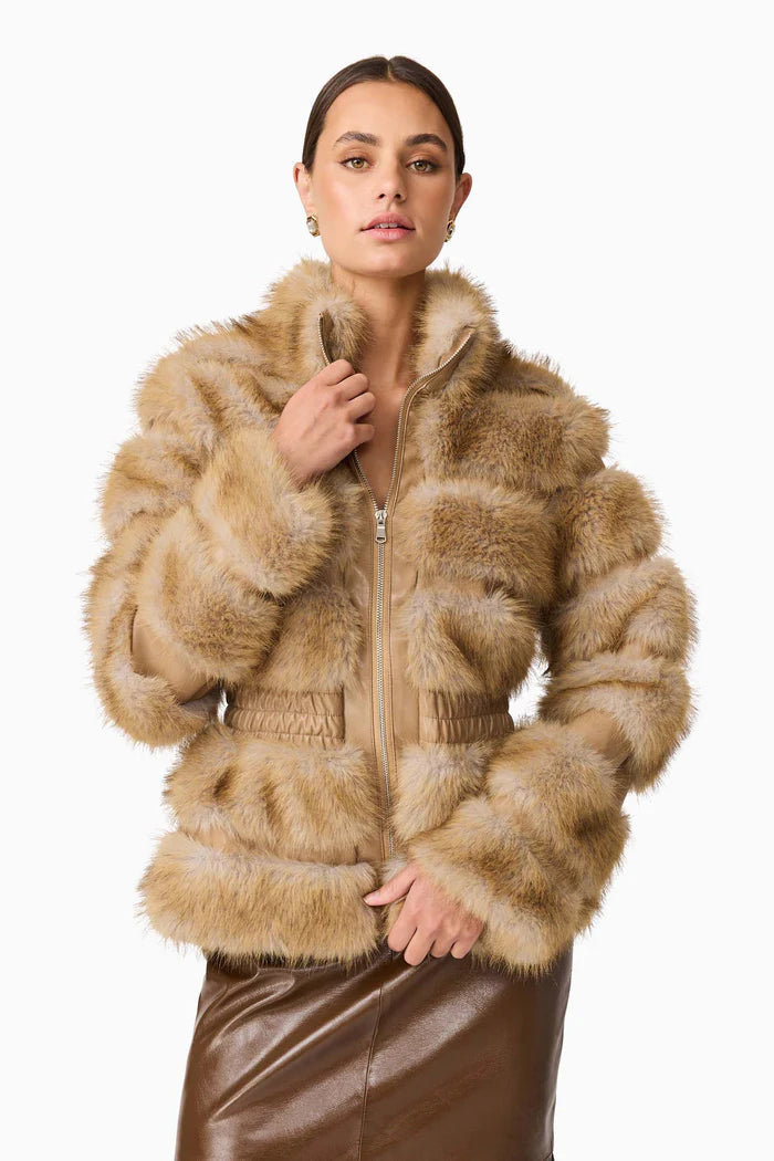 Aisling Faux Fur and Leather Jacket