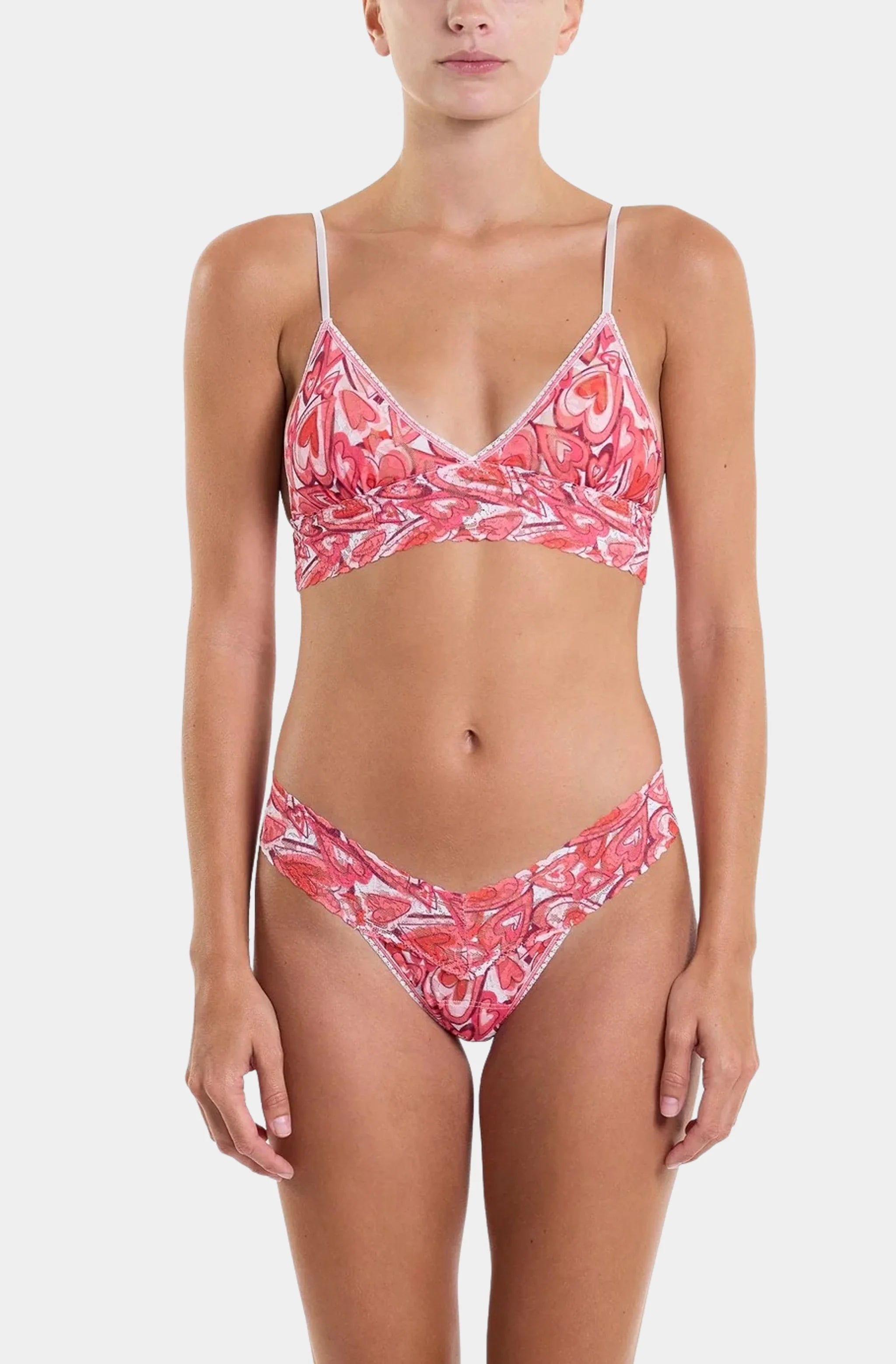 Printed Signature Lace Low Rise Thong