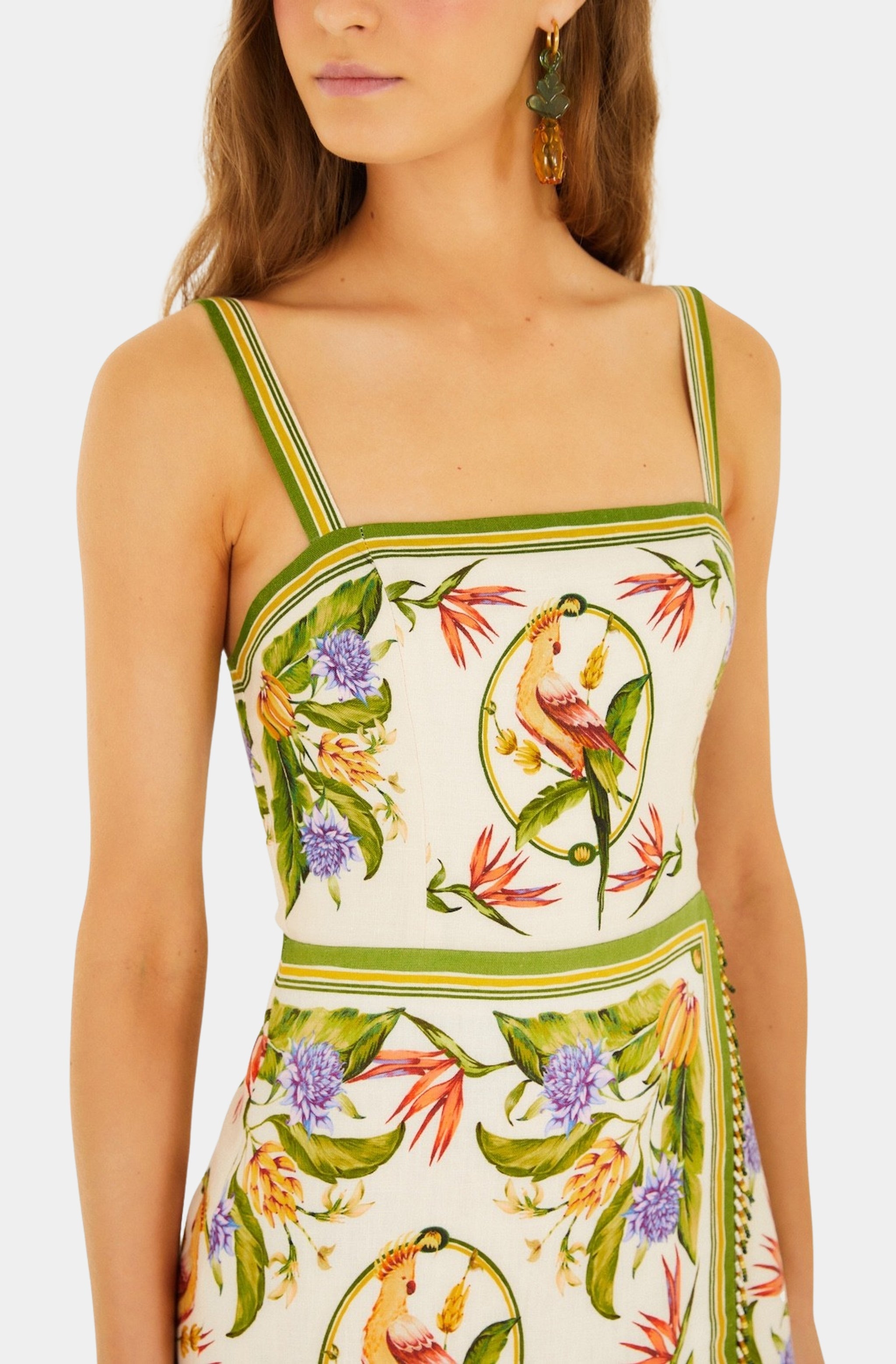 Tropical Scarf Sand Sleeveless Mini Dress