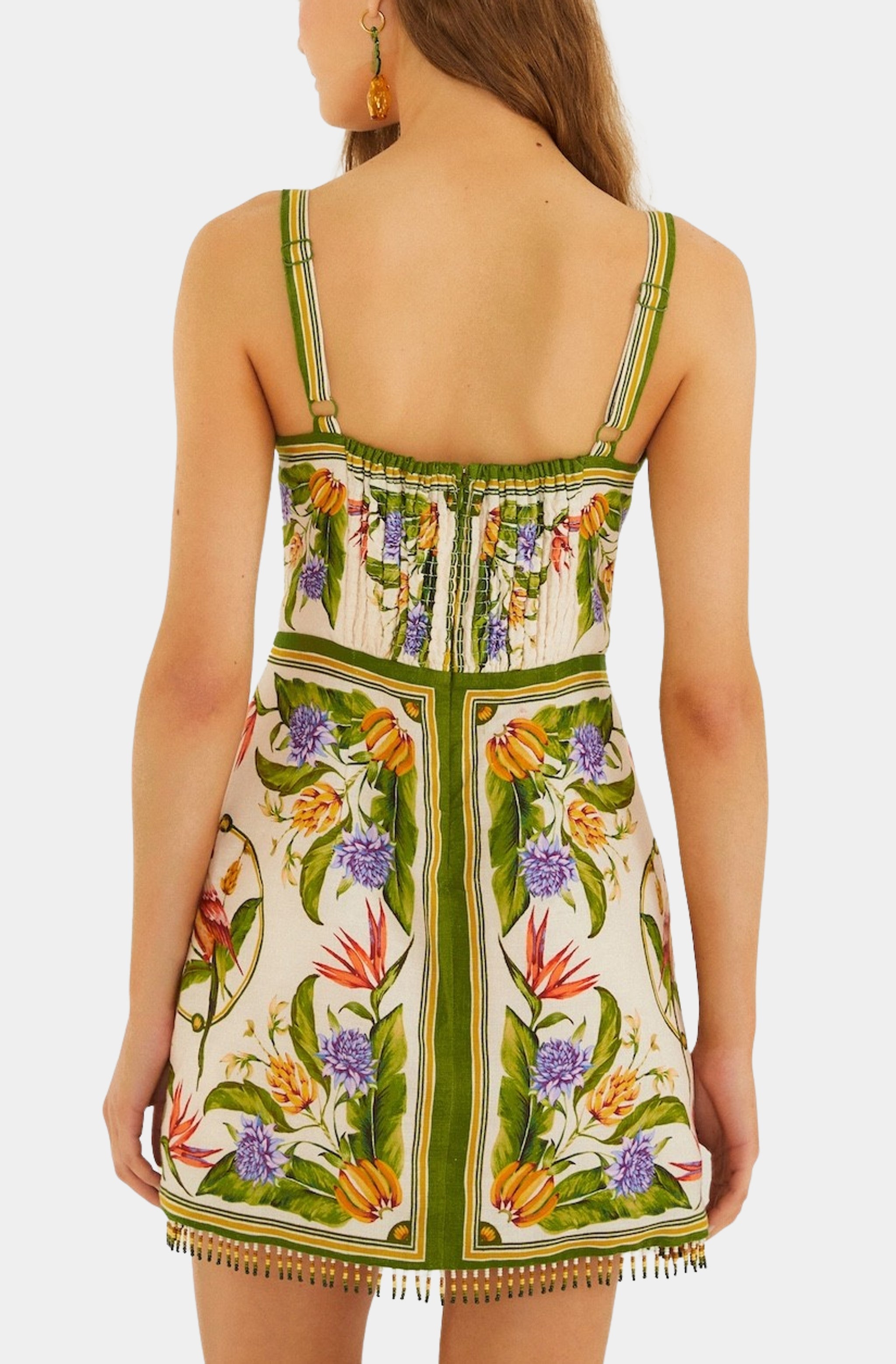 Tropical Scarf Sand Sleeveless Mini Dress