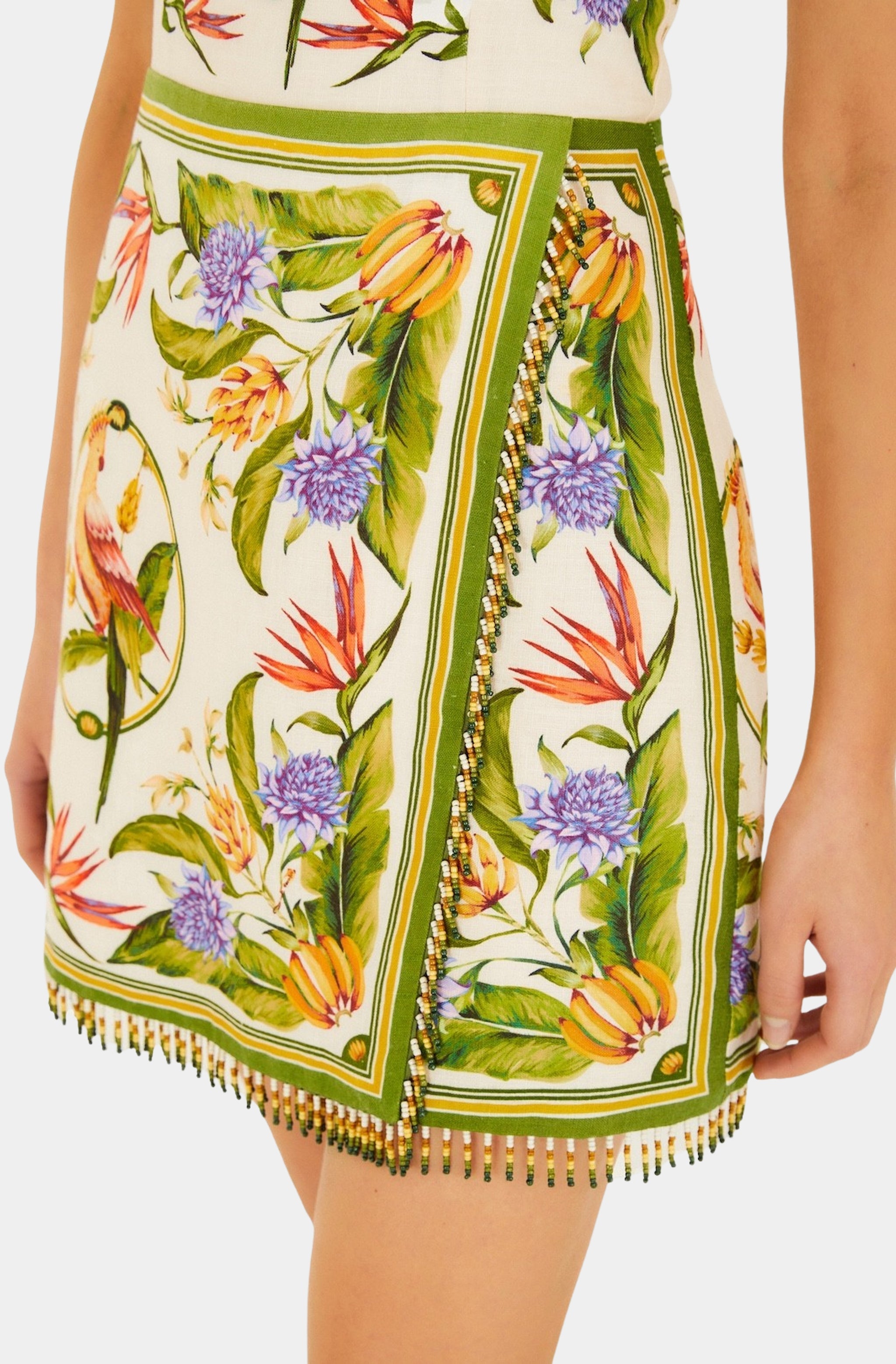 Tropical Scarf Sand Sleeveless Mini Dress