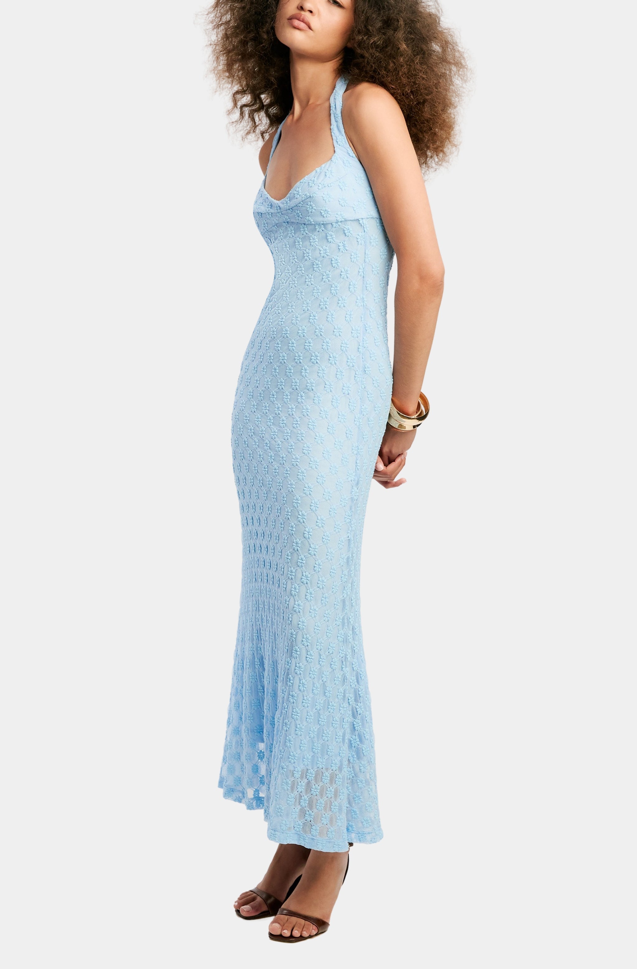 Mariko Halter Neck Midi Dress