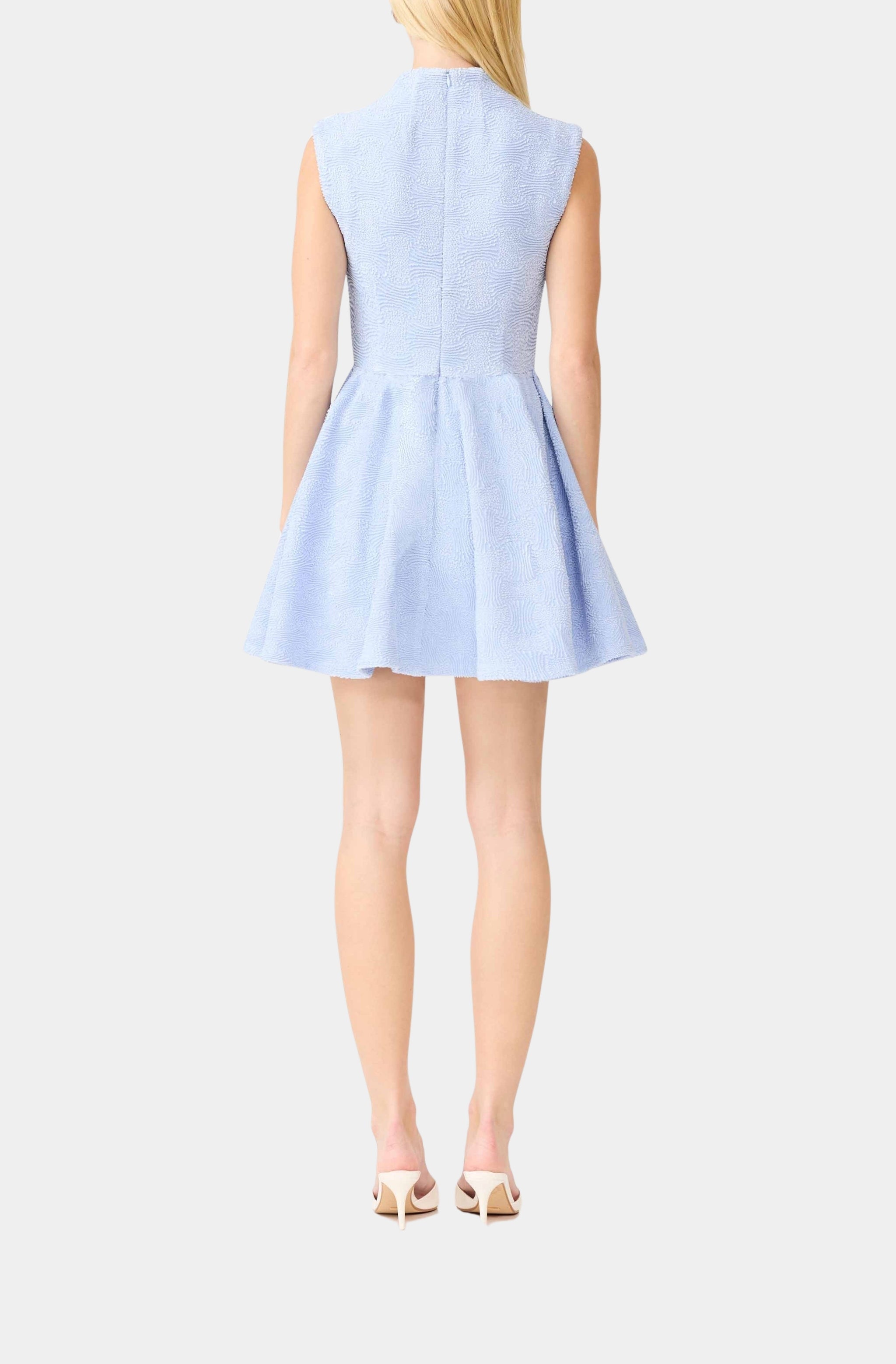 dusty blue mini dress Agnes Strapless Lace Up American Threads Sorority Rush / L up detail at the back adds a stylish twist and shows off the open back Adelice Strapless Lace Mini Dress
