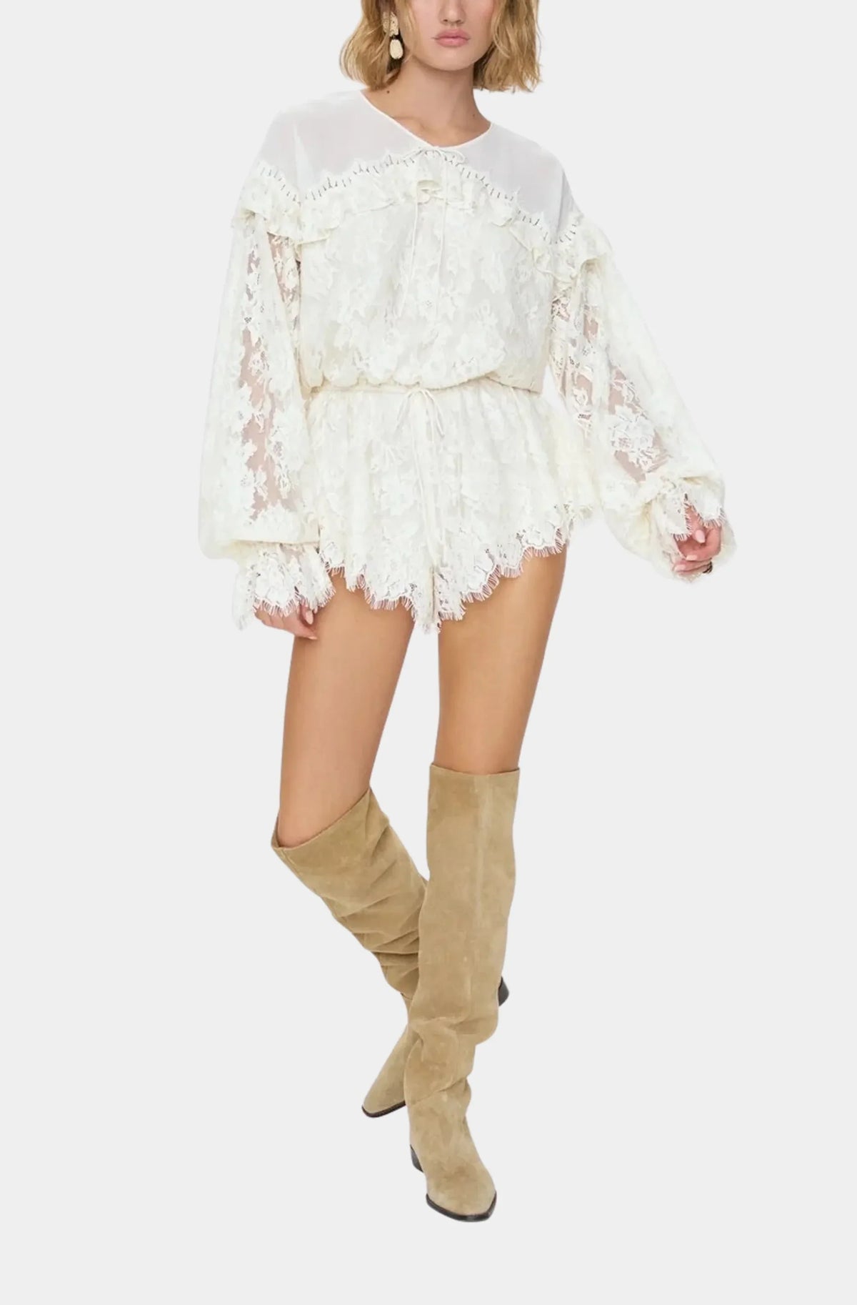 Country Rose Lace Romper