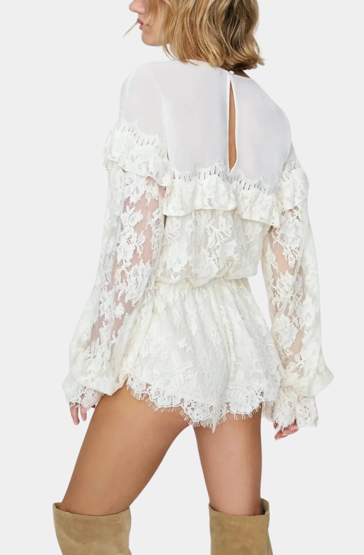 Country Rose Lace Romper