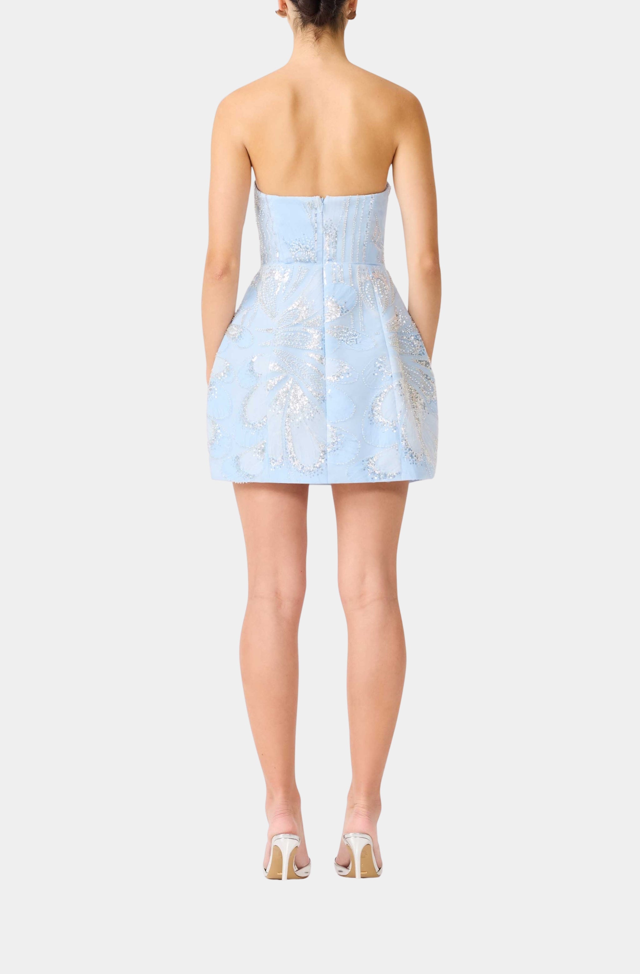 Anabelle Tulip Mini Dress In Blue