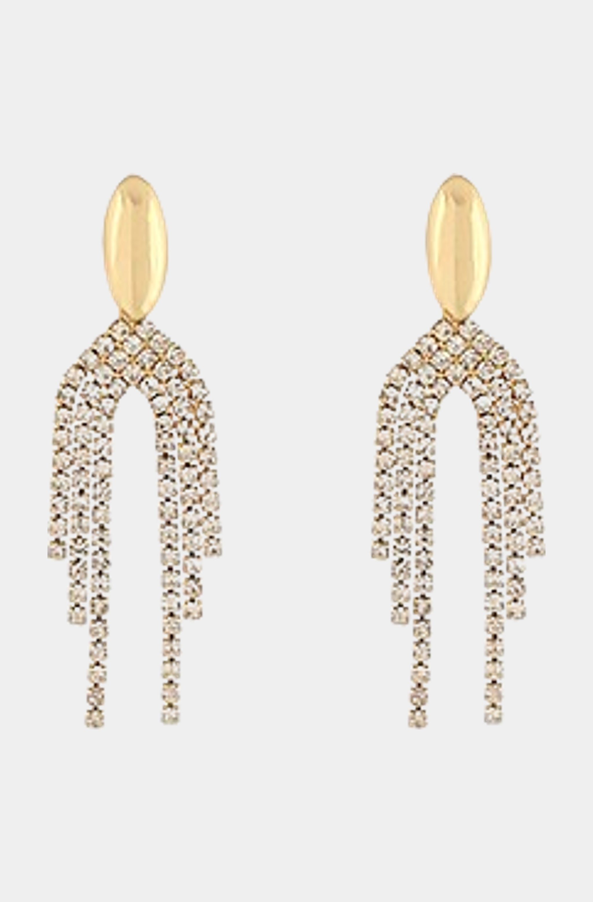 Kira Oval &amp; Fringe Earrings