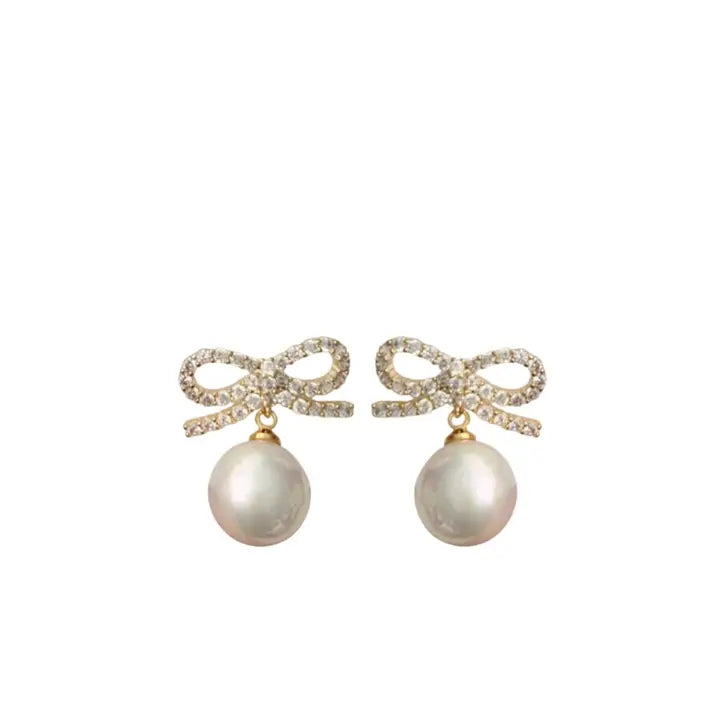 Lucile Pearl and Bow Drops