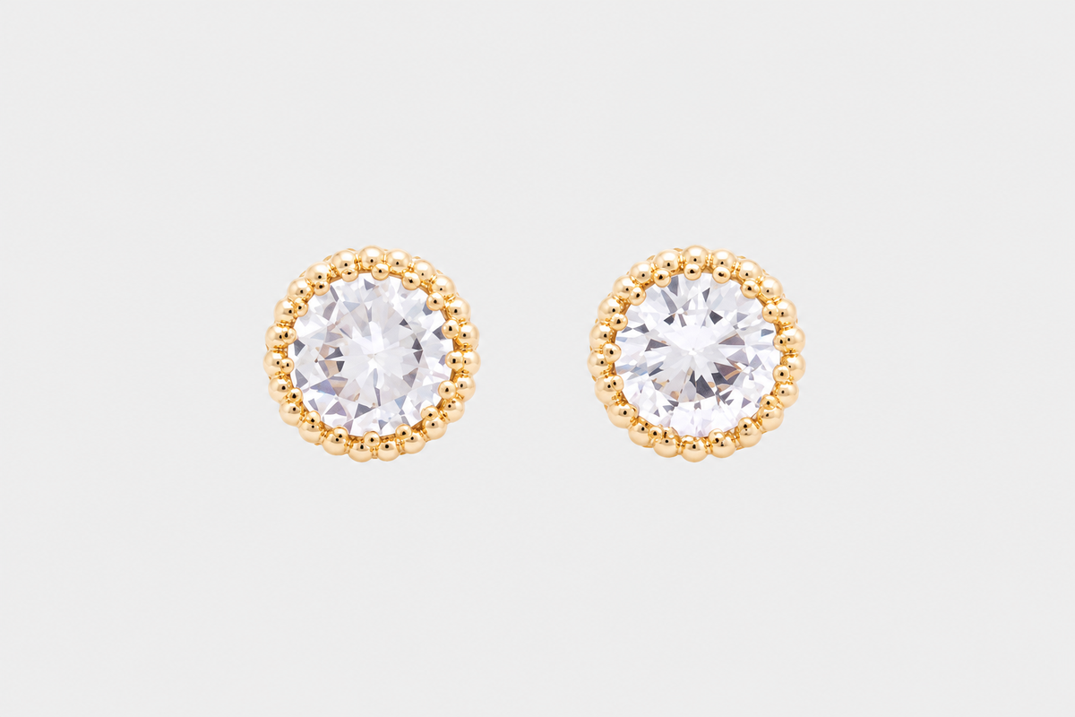 Celestine Earrings — Gold front view