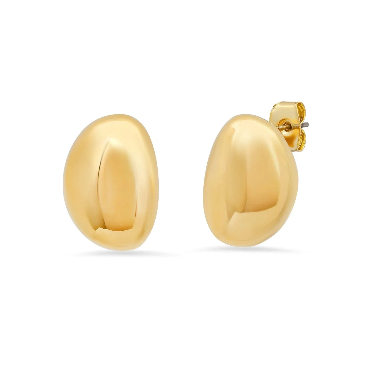 Hammered Gold Bean Earrings